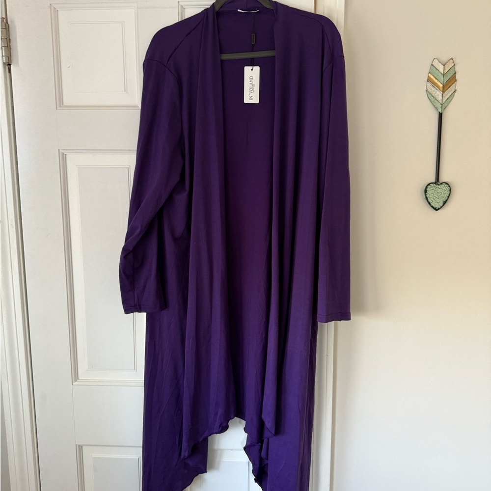 Purple Open Front Duster Cardigan